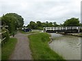 Footpath sign at canal swingbridge near Bowerhill in SN12 6FA