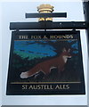 Sign for the Fox and Hounds, Comford in TR16 6BL