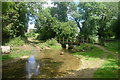 Ford and footbridge over Glen Brook, Little Bytham in NG33 4QY