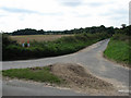 Junction of Hellpit Lane with Pack Lane in Briston Ward