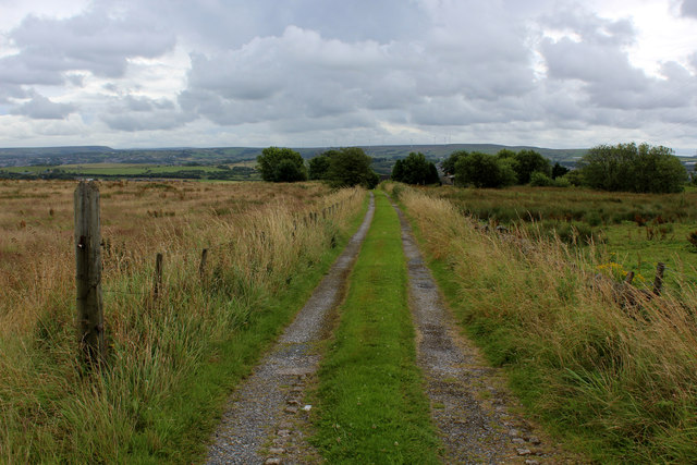 Track heading South towards the Whitebirk Industrial Estate in BB1 5SS