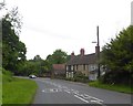 Terrace of houses at the north end of Gurney Slade in Gurney Slade