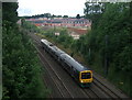 London Midland, Class 322 electric multiple unit heading towards Birmingham in B31 4TD