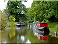 Narrowboats near Wrenbury Heath in Cheshire in CW5 8ED