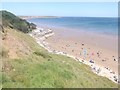 The beach at Filey from the cliffs above in Filey