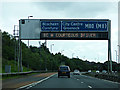 Gantry sign on the M80 motorway in G33 1BP