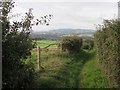 Public Bridleway B43 descending towards Alverstone, Isle of Wight in PO36 0ET