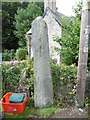 Monolith Milestone by the B4580, Llanrhaeadr-ym-Mochnant in SY10 0LH