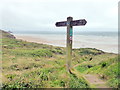 Pembrokeshire Coast Path Sign near Maidenhall Point in SA62 6BD