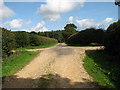 Junction of farm road with farm tracks in NR24 2PH