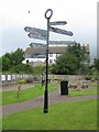 Direction Sign in Muirkirk Heritage Park in Muirkirk