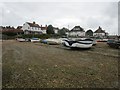 Boats and the end of The Street, West Itchenor in PO18 8ET