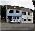 White house and blue house, The Square, Thomastown in CF39 8ED