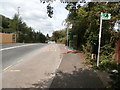 Bus stop and footpath sign, Llanbradach in CF82 7TZ