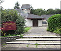 Steps up from School Road to All Hallows Catholic Church, Miskin in CF72 9AP