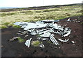 Remains of a crashed Sabre aircraft on Great Hill, Upperthong in HD9 2QF