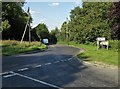 Road junction north of Church End, Broxted in CM6 2EH