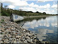 Boat on a reservoir in Thorpe Morieux