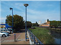 Shared path along the River Roding, Barking in IG11 8PZ