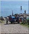 Vintage tractor at work, Castlehaven Lane in PO38 2LY