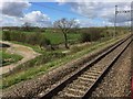 View from a Reading-Swindon train - track near Pinmarsh Farm in OX12 7QQ