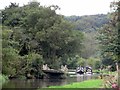Narrow boats passing on the Leeds and Liverpool Canal in WN6 9AT