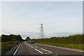 Pylon and cables crossing A420 near Henwood in OX1 5LA