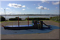 Playground boat in riverside gardens at Grays in RM17 5YX