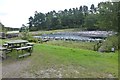 Boats, dam and spillway on Sweethope Loughs in NE19 2PN