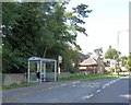 Bus stop and shelter by A6 south of Duffield in DE56 4BZ