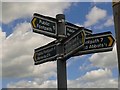 Five footpath direction sign near Stanstead Abbotts in SG12 8LA