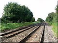 Railway tracks as seen from Lower Spinks Lane in NR18 0SR
