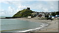 Criccieth Castle and beach in LL52 0DN