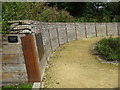 Timber and sandbagged revetment in PR5 6BJ