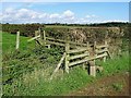 Stiles and footbridge on the path to Somershall or Somersal Mill in DE6 5JT