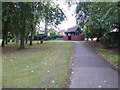 Looking towards the memorial entrance to Harrow Weald Recreation Ground in HA3 6RP
