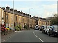 Terraced houses on Skipton Road in BB8 8RS