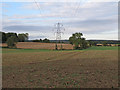 Looking to Pylon in Arable Field, Barsham in Shipmeadow