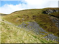 Scree and outcrops by the Corryuby Burn in PH3 1PL