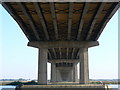 Underside of motorway bridge in DN14 7ED
