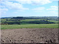 Farmland around Axe River Valley from Seaborough Hill in TA18 8PT