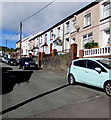 Houses on the north side of Brynhyfryd Street, Clydach Vale in CF40 2DG