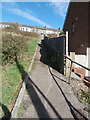 Footpath and steps from Commercial St to High St, Senghenydd in CF83 4HS