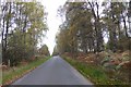 Approaching East Brathens road junction in AB31 4BY