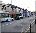 Shops on the east side of Tylacelyn Road, Penygraig in CF40 1ET