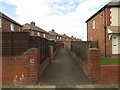 Path between gardens off Finchale Terrace, Jarrow in NE32 4EL
