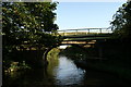 The A5209 bridge and footbridge over the Leeds & Liverpool Canal at Parbold in WN8 7NW
