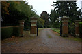 Gates to Capel Leyse house, off Moorhurst Lane, Holmwood in RH5 4RA