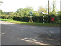 Bend in the road at the Worthing Village Sign in NR20 5HH