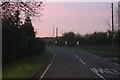 Sunset on the B1183 at Moorby in PE22 7PN